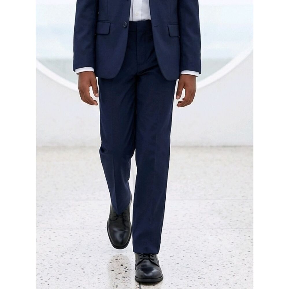 IZOD Boys Dress Pants 12 Navy Chino School Uniform Wedding Junior Groomsman Slim